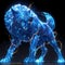 Powerful Blue Wolf with Lightning - Stock Image