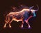 A powerful bull with a strong and determined energy. Zodiac Astrology concept. AI generation