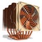 Powerful copper CPU cooler with heatpipes