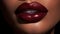 Powerful dynamic lips in a deep rich shade created with Generative AI