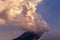 Powerful Explosion Of Tungurahua At Sunset
