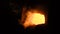 Powerful flame of industrial fire at plant. Stock footage. From factory furnace burst with pressure of strong jets of