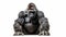 Powerful gorilla photo realistic illustration - Generative AI.