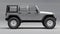 Powerful gray tuned SUV for expeditions in mountains, swamps, desert and any rough terrain. Big wheels, lift suspension