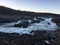 The powerful Great Falls at dusk