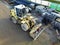 Powerful heavy loader or dozer. view from above. drone photography. Earthworks with heavy equipment at the construction site. road