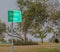 Powerful Hurricane Laura, bent the Johnson Bayou sign in Cameron, Cameron Parish, Louisiana