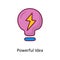 Powerful Idea Solid Fill outline Icon Design illustration. Media Control Symbol on White background EPS 10 File