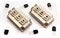 Powerful IGBT transistor modules and small transistors on white