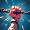 Powerful imagery hands breaking chains symbolizing freedom on Human Rights Day