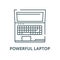 Powerful laptop vector line icon, linear concept, outline sign, symbol