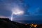 A powerful lightning bolt over the Black sea near Crimean coast