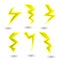 Powerful lightning bolts. set