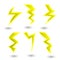 Powerful lightning bolts. vector set