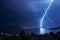 Powerful lightning and flashes over Adriatic Sea in Croatia Europe