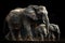 A powerful and majestic elephant family walking together Generative AI