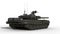 Powerful military tank - dark gray black color - back side view