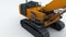 The powerful mining excavator, computer generated. 3d rendering of engineering equipment. Industrial background.