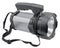 Powerful modern rechargeable led flashlight on a white