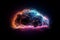Powerful neon cloud with lightning bolts - 3D texture