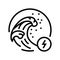 powerful ocean swells line icon vector illustration