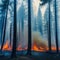 A powerful photograph of a forest engulfed in thick smoke from emphasizing the urgent need for forest fire prevention and