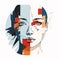 Powerful Portraits: Geometric Minimalistic Illustration Of A Cracked Female Face