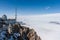 Powerful Radio Antennas at Research Centre on top of Zugspitze Mountains. Bavaria, Germany