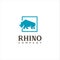 Powerful Rhino Logo design  Inspirations . Strong Rhinoceros Logo Design Vector Stock