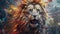 Powerful Roaring King Lion Artwork