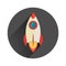 powerful rocket start up in flat design