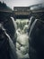 Powerful Rush: Water Surging at the Hydroelectric Dam