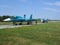 Powerful Russian military jet fighter plane on the runway of the SU-34