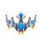 Powerful spaceship, game hero in pixel art style on white