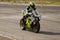 Powerful sport motorcycles in close-up races