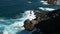 A powerful storm in the Atlantic Ocean in a bay on the coast of Tenerife. footage with stabilization