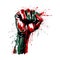 powerful and symbolic illustration of a hand making a fist, representing the concept of revolution.