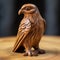 Powerful Symbolism: Engraved Wooden Hawk Sculpture With Palewave Ornaments