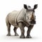 Powerful Symbolism: Photorealistic Rendering Of Rhino On White Background