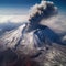 a powerful volcanic eruption occurred with the release of ash and lava