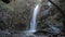 Powerful water flow of Millomeris waterfall in Cyprus, natural landmark