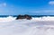 Powerful waves flow over rocks at Lumahai Beach, Kauai