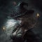 powerful witch conjuring a storm of darkness, fantasy art, AI generation