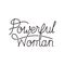 Powerful woman label isolated icon