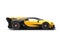 Powerful yellow super race car - side view