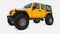 Powerful yellow tuned SUV for expeditions in mountains, swamps, desert and any rough terrain. Big wheels, lift