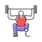 powerlifting handicapped athlete color icon vector illustration