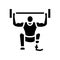 powerlifting handicapped athlete glyph icon vector illustration