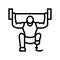 powerlifting handicapped athlete line icon vector illustration