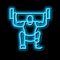 powerlifting handicapped athlete neon glow icon illustration